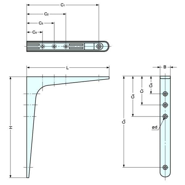 Bracket, 304 SS, 7-27/32 In L