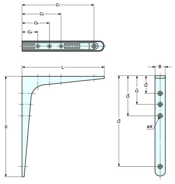 Bracket, 304 SS, 5-27/32 In L