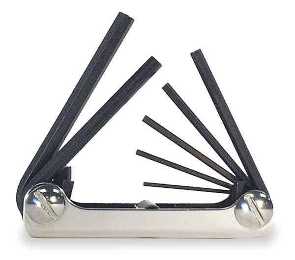 7 Piece Metric Fold-Up Hex Key Set, 21172