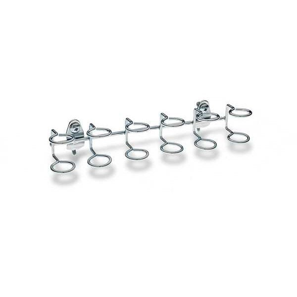 9 In. W Steel Multi-Ring Tool Holder for 1/8 In. and 1/4 In. Pegboard 2 Pack