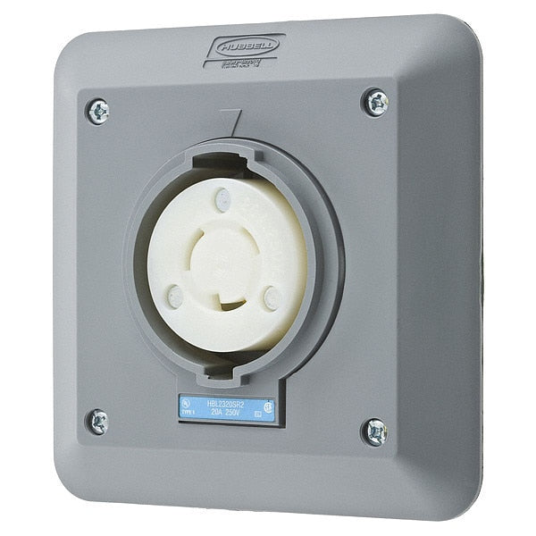 20A Twist-Lock Receptacle 2P 3W 250VAC L6-20R GY
