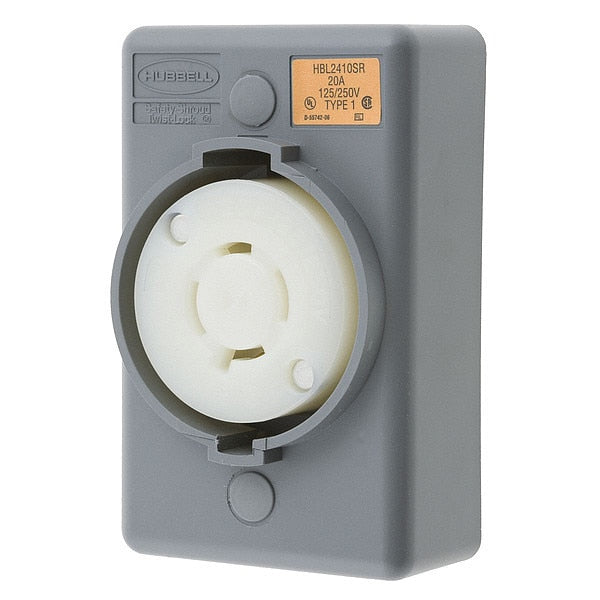 20A Twist-Lock Receptacle 3P 4W 125/250VAC L14-20R GY