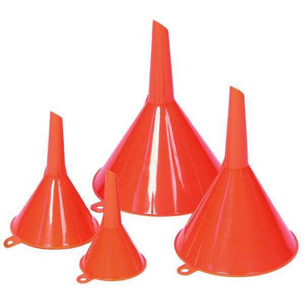 Funnel Set, 4 Piece, Polyethylene, 10 fl oz Capacity, 4 3/8 in Overall Dia, 6 1/4 in Overall Ht