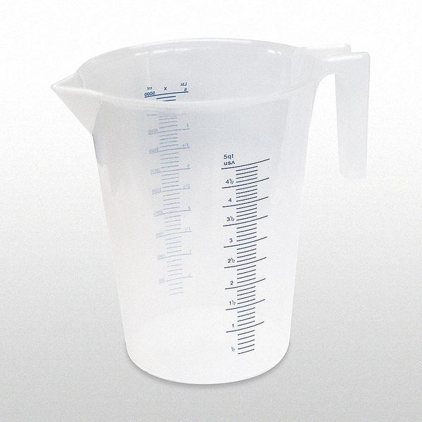 Measuring Container, Fixed Spout, 5 Quart