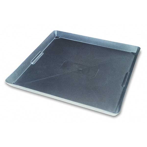 Drain Pan, Polyethylene, 2 gal Capacity, 22 in Overall Dia, 1 1/2 in Overall Ht, 22 in Overall Len