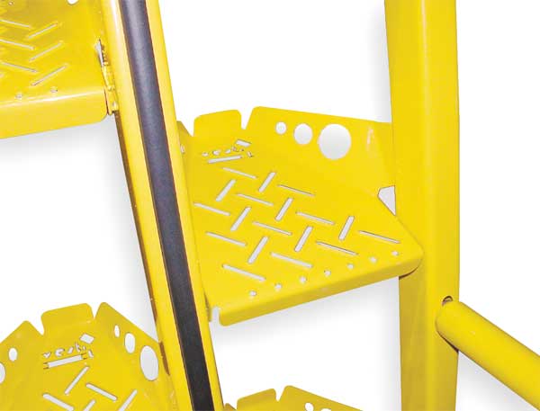 137 3/4 in Alternating Tread Stairs, Steel, 11 Steps, 350 lb Load Capacity