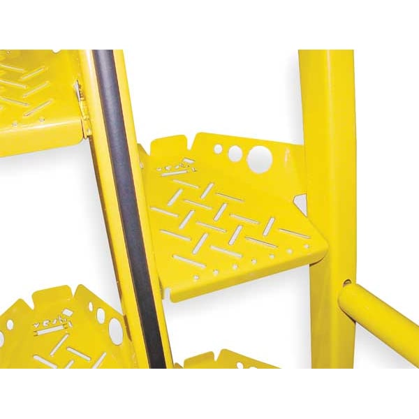 126 3/4 in Alternating Tread Stairs, Steel, 12 Steps, 350 lb Load Capacity