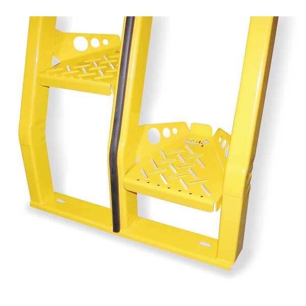 126 3/4 in Alternating Tread Stairs, Steel, 12 Steps, 350 lb Load Capacity