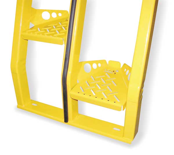 125 7/8 in Alternating Tread Stairs, Steel, 10 Steps, 350 lb Load Capacity