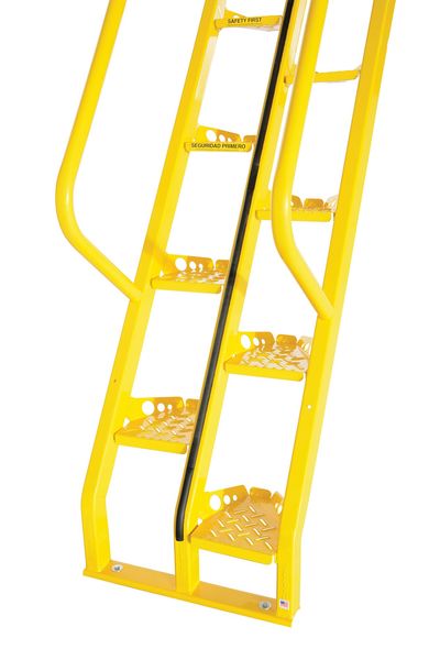162 3/8 in Alternating Tread Stairs, Steel, 16 Steps, 350 lb Load Capacity