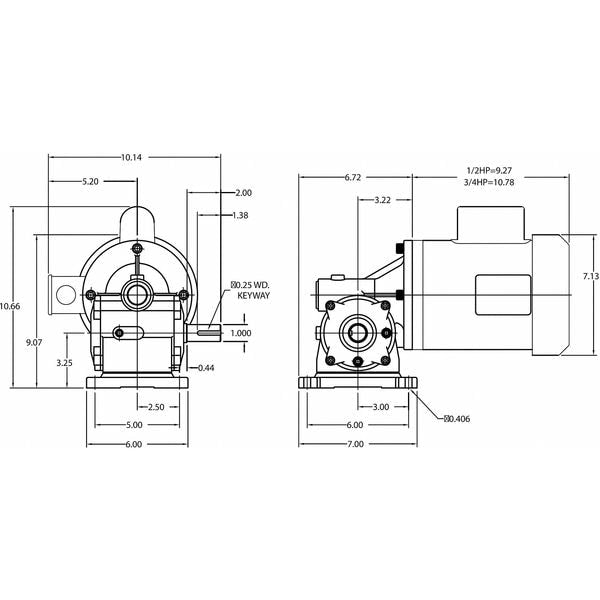 AC Gearmotor, 680.0 in-lb Max. Torque, 30 RPM Nameplate RPM, 115/208-230V AC Voltage, 1 Phase