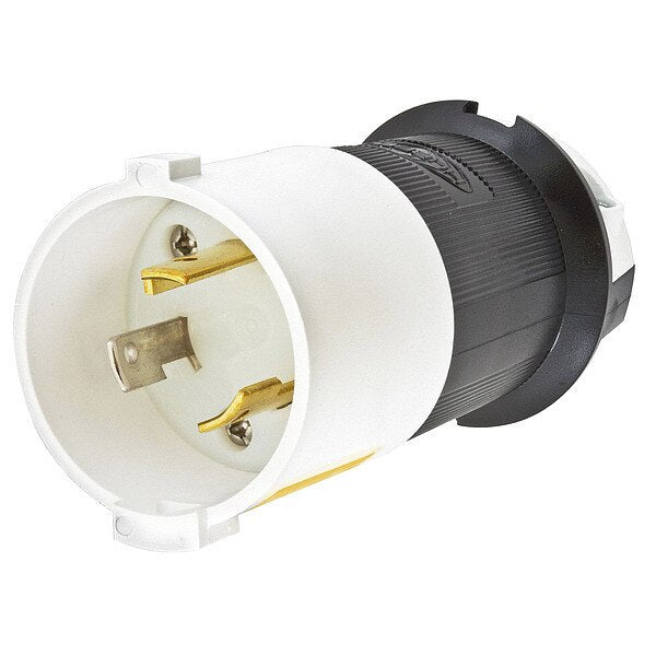 30A Locking Plug 2P 3W 125VAC L5-30P BK/WT