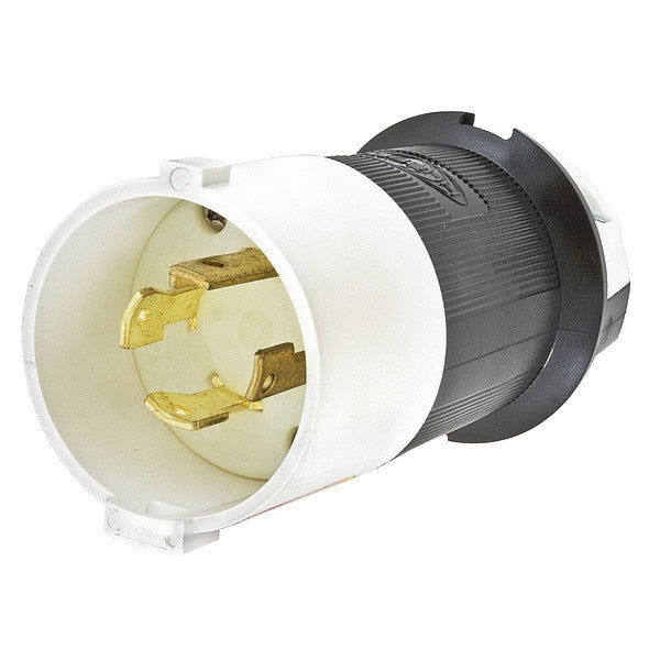 30A Twist-Lock Plug 3P 4W 480VAC L16-30P BK/WT