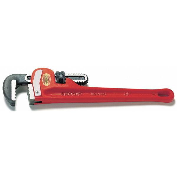 12 in L 2 in Cap. Cast Iron Straight Pipe Wrench