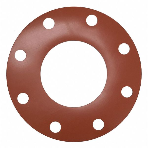 Flange Gasket, Full Face, 4 In, Silicone