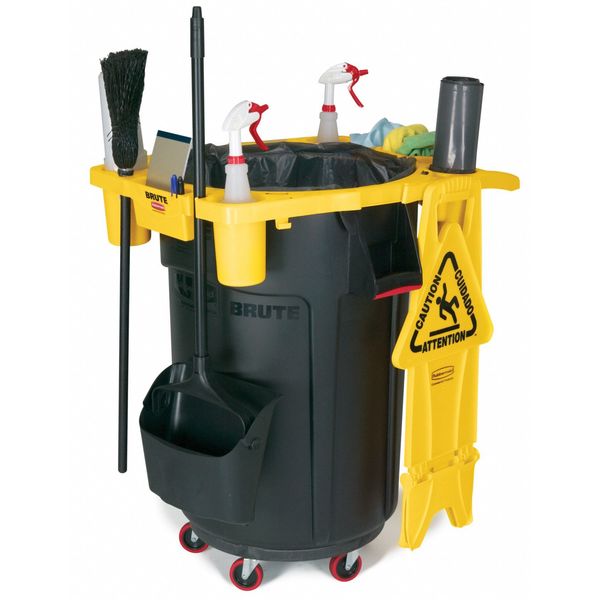 44 gal Rim Caddy, 26 1/2 in W/Dia, Yellow, Resin