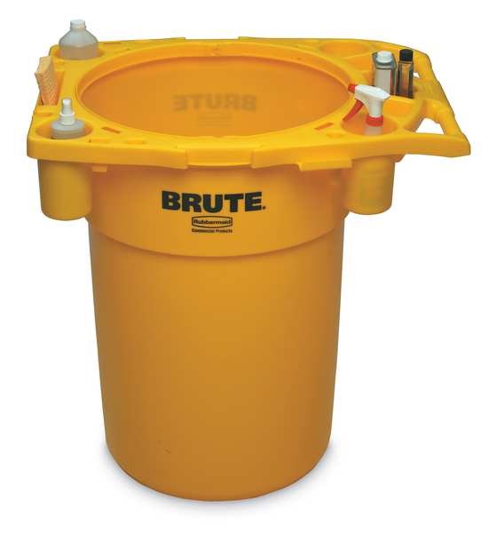 44 gal Rim Caddy, 26 1/2 in W/Dia, Yellow, Resin
