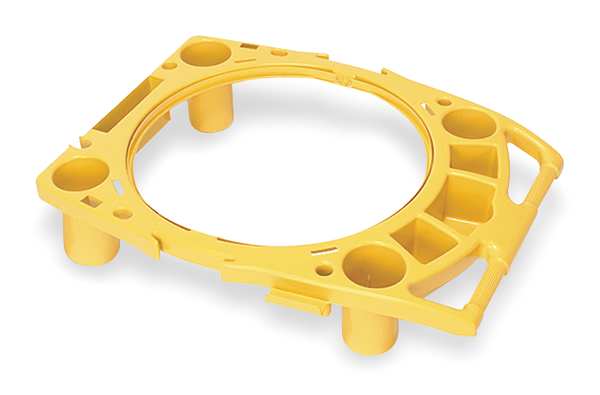 44 gal Rim Caddy, 26 1/2 in W/Dia, Yellow, Resin