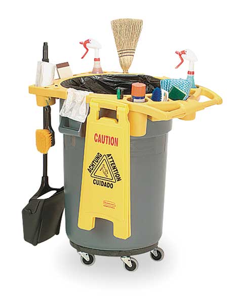 44 gal Rim Caddy, 26 1/2 in W/Dia, Yellow, Resin