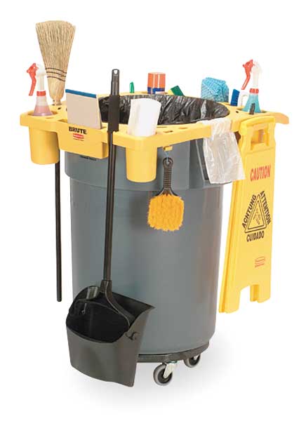 44 gal Rim Caddy, 26 1/2 in W/Dia, Yellow, Resin