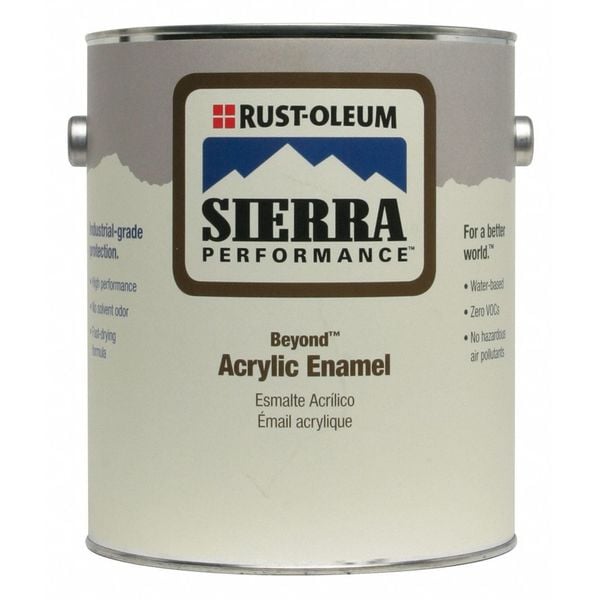 Interior/Exterior Paint, Glossy, Water Base, SAFETY YELLOW, 1 gal