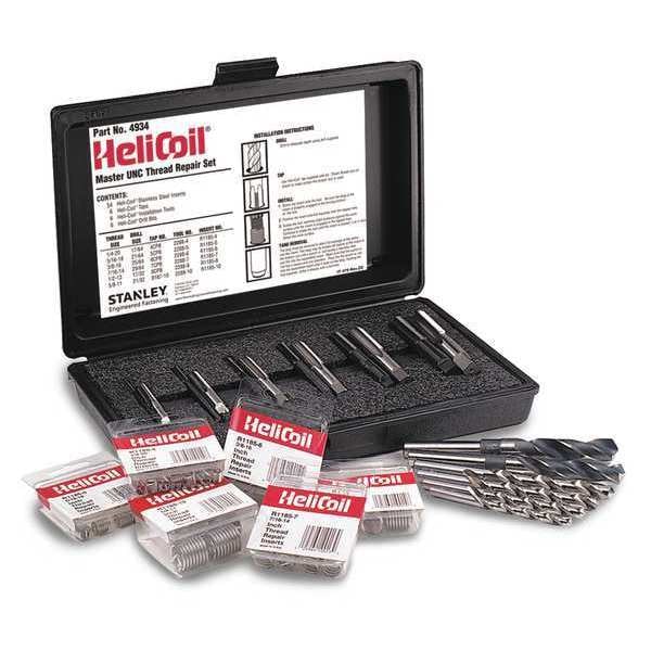 Free-Running Helical Insert Repair Kit, Helical Inserts, Plain 18-8 Stainless Steel, 12 Inserts