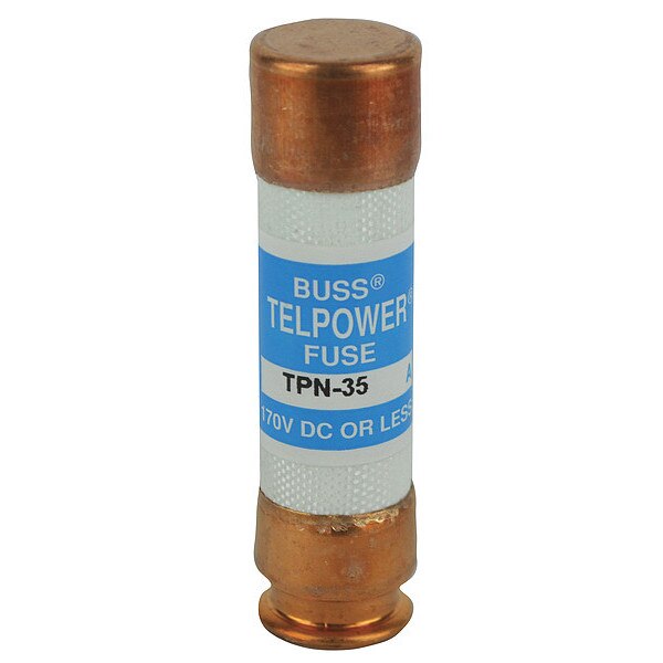 Telecom Protection Fuse, Fast Acting, 35 A, TPN Series, Not Rated, 170V DC, 3