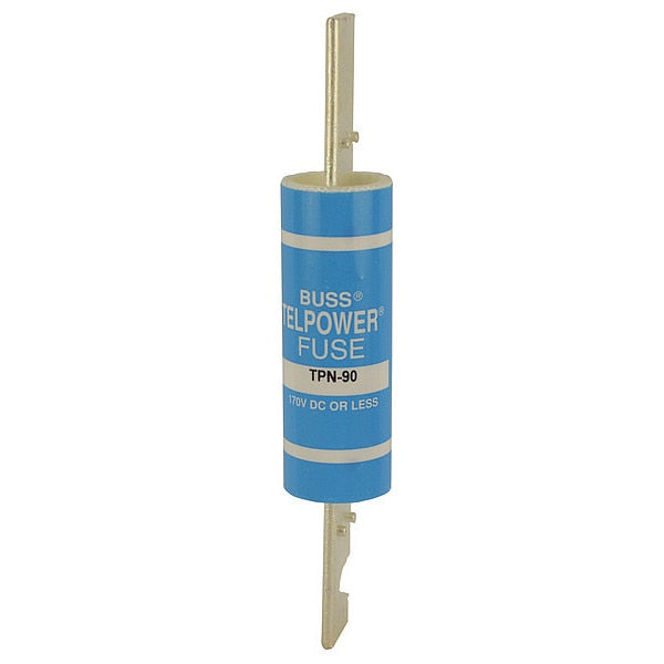 Telecom Protection Fuse, Fast Acting, 90 A, TPN Series, Not Rated, 170V DC, 5-7/8