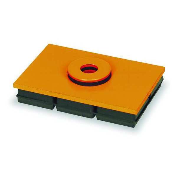 Vibration Iso Pad, 6x6x1In, w/Hole