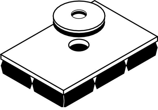 Vibration Iso Pad, 10x10x3/4 In, w/Hole