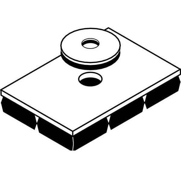 Vibration Iso Pad, 8x8x3/4 In, w/Hole