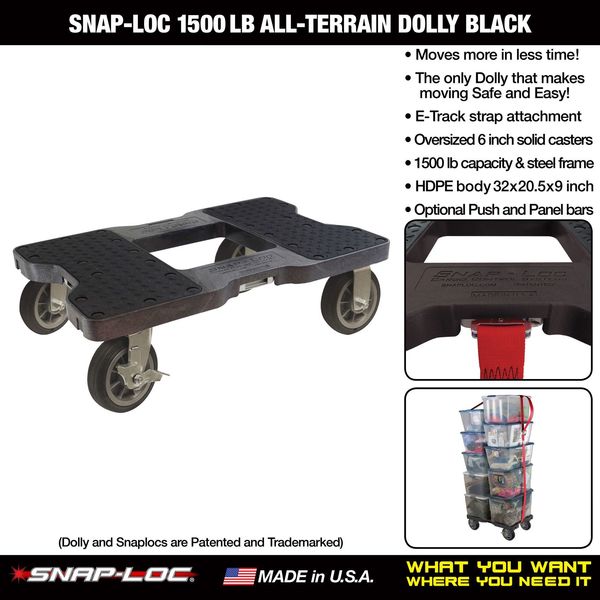 Gen. Prpose Dolly, Open, Flush, 1500lb, Blk
