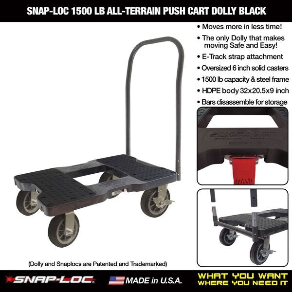 Platfrm Truck, 1500lb, 32inLx20-1/2inW, Blk