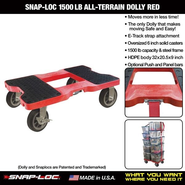 Gen. Prpose Dolly, Open, Flush, 1500lb, Red