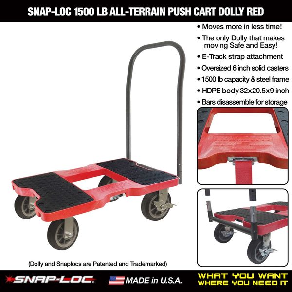 Platfrm Truck, 1500lb, 32inLx20-1/2inW, Red