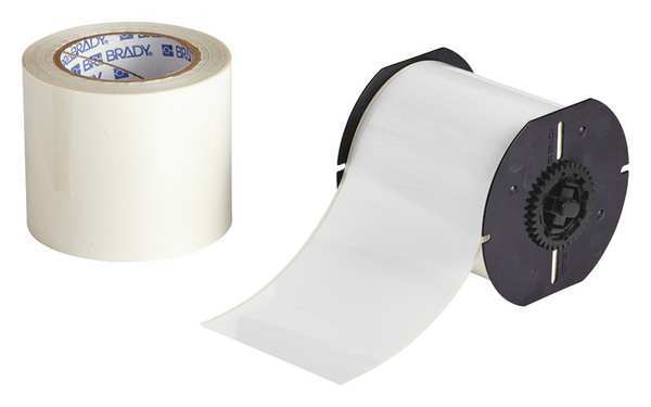 Label Tape Roll, White, 4 in. W