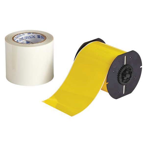 Label Tape Roll, Yellow, 4 in. W