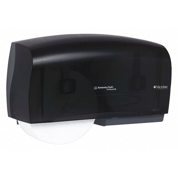 Coreless Twin Toilet Paper Dispenser HighCap 20x6x11 BLK