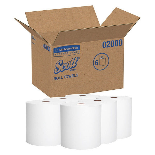 Essential Hardwound Paper Towels, 1, Continuous Roll, 950 ft, White, 6 PK