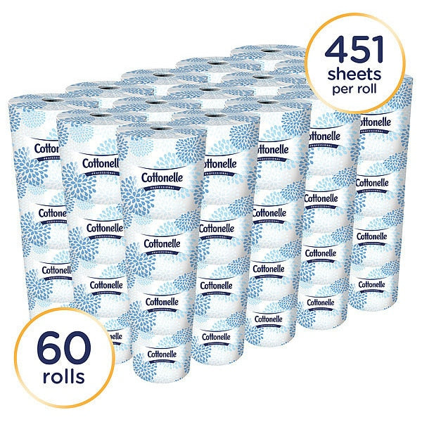 Professional Standard Roll Toilet Paper, 2-Ply, White, (451 Sheets/Roll, 60 Rolls/Case)