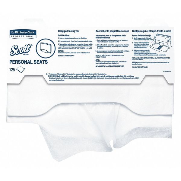 Toilet Seat Cover WHT Dispos 125 Cover/Pk 24 Pks/Cs