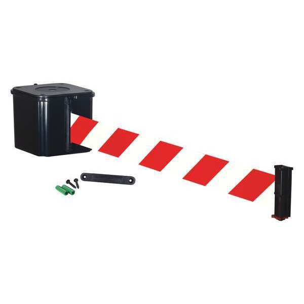 Retractable Belt Barrier, Black, 4in. H