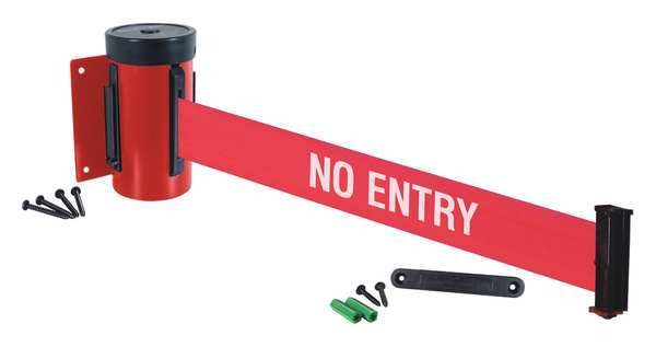 Retractable Belt Barrier, 10 ft., Red