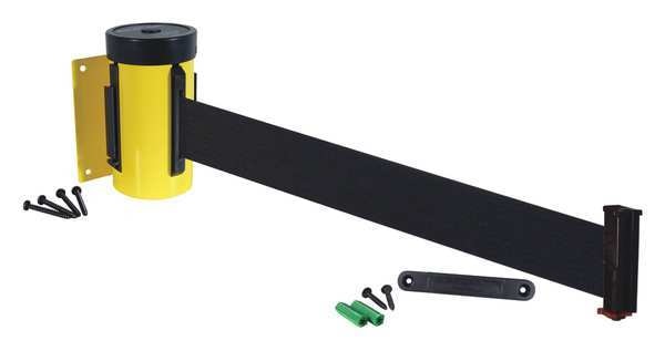 Retractable Belt Barrier, 10 ft., Black