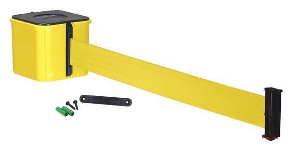 Retractable Belt Barrier, 15 ft., Yellow