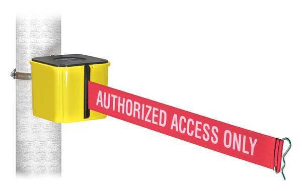 Retractable Belt Barrier, Yellow, 15 ft.