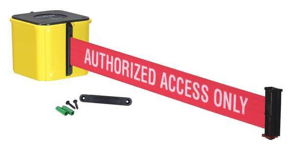 Retractable Belt Barrier, Yellow, 20 ft.