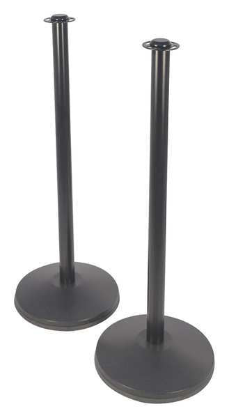 Flat Top Rope Post, 37-1/2inH, Black, PK2