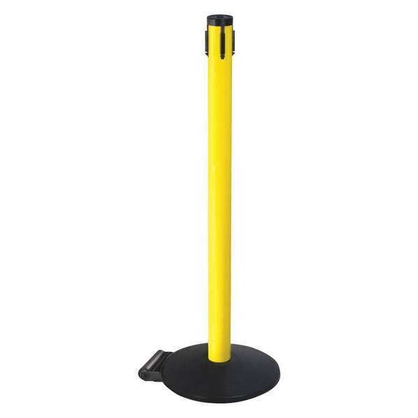 Single Belt Receiver Post, 40in.H, Yellow