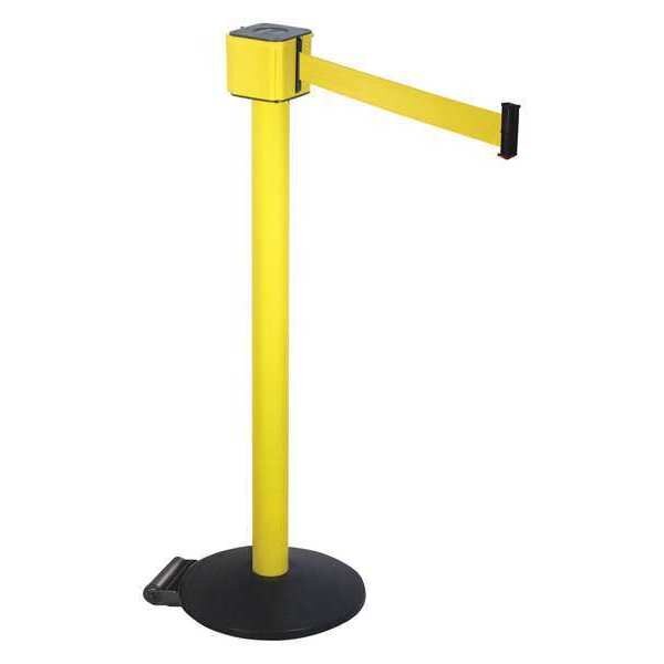 Belt Barrier, Yellow, Cast Iron, Black ABS
